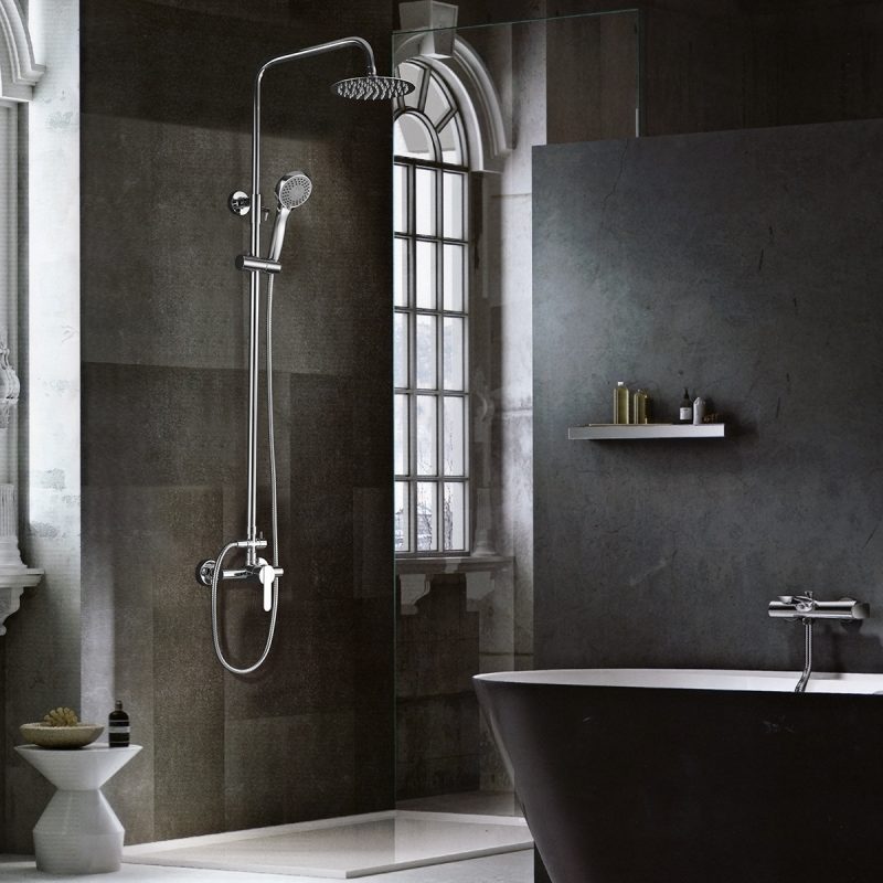 Barre de douche monocommande chromée série roma