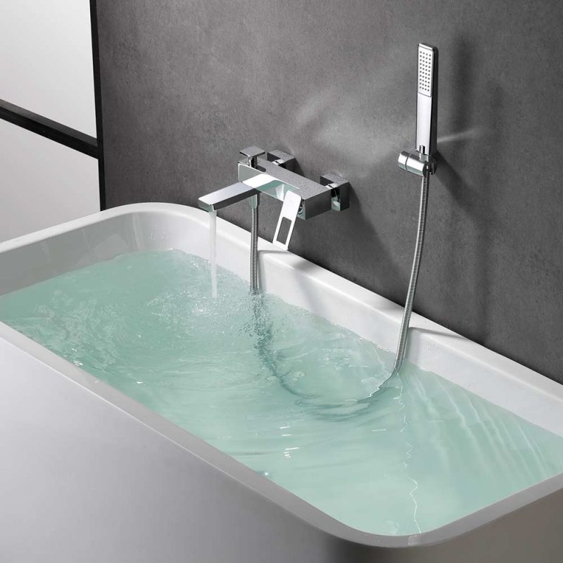 Robinets de bain et de douche chromés à levier unique de la série Sweden